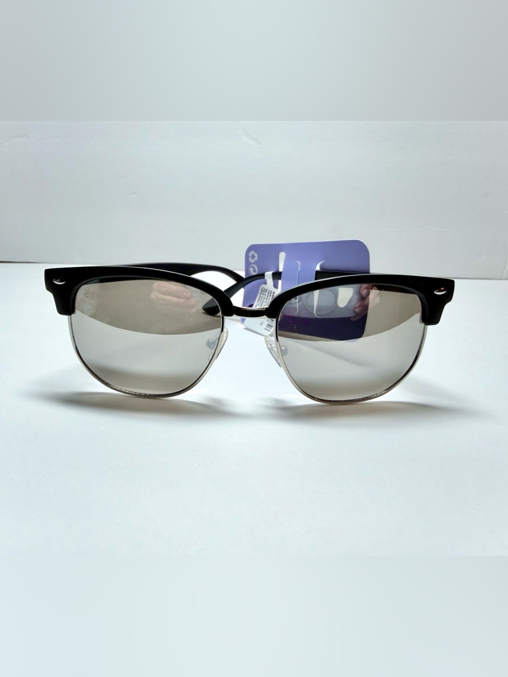 Claire's Black and Silver Clubmaster Sunglasses